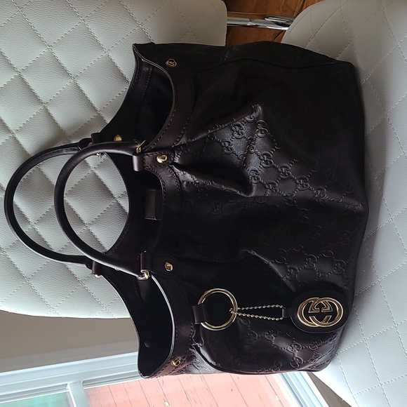 Authentic Gucci Sukey Dark Brown Leather bag - Picture 1 of 16